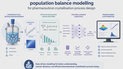 Machine-learning-assisted population balance modelling for pharmaceutical crystallisation process design featured image